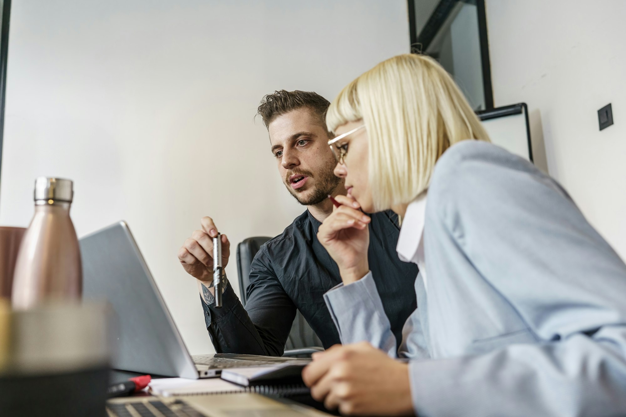 Casual marketing executives meeting.